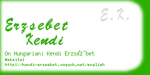 erzsebet kendi business card